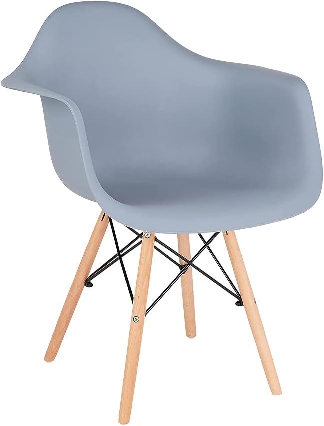 Black Plastic Arm Dining Chairs, Set of 1 E558