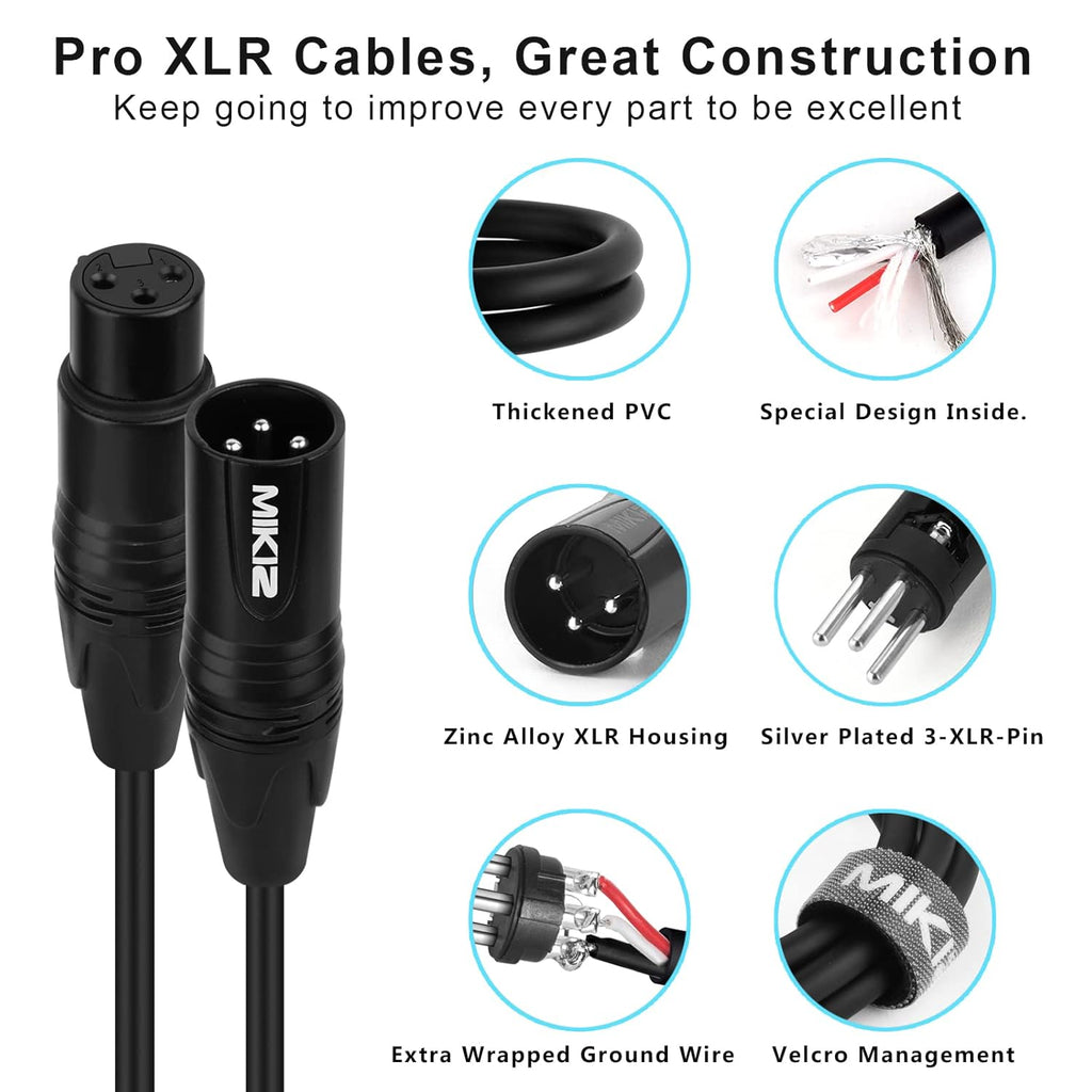 XLR Cables 25 ft 10 Color Coded Packs N394