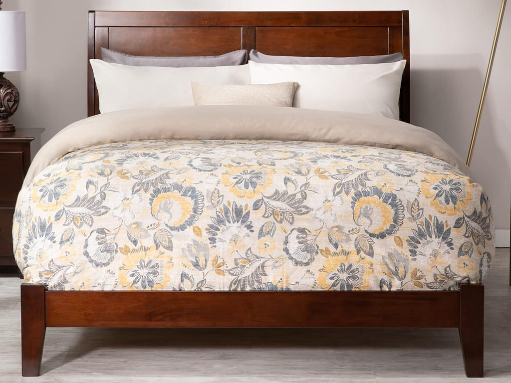 King Walnut Wood Platform Bed F45818