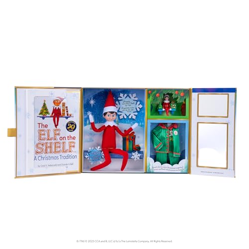 Boy with Blue Eyes Posable Christmas Elf and Storybook U12373