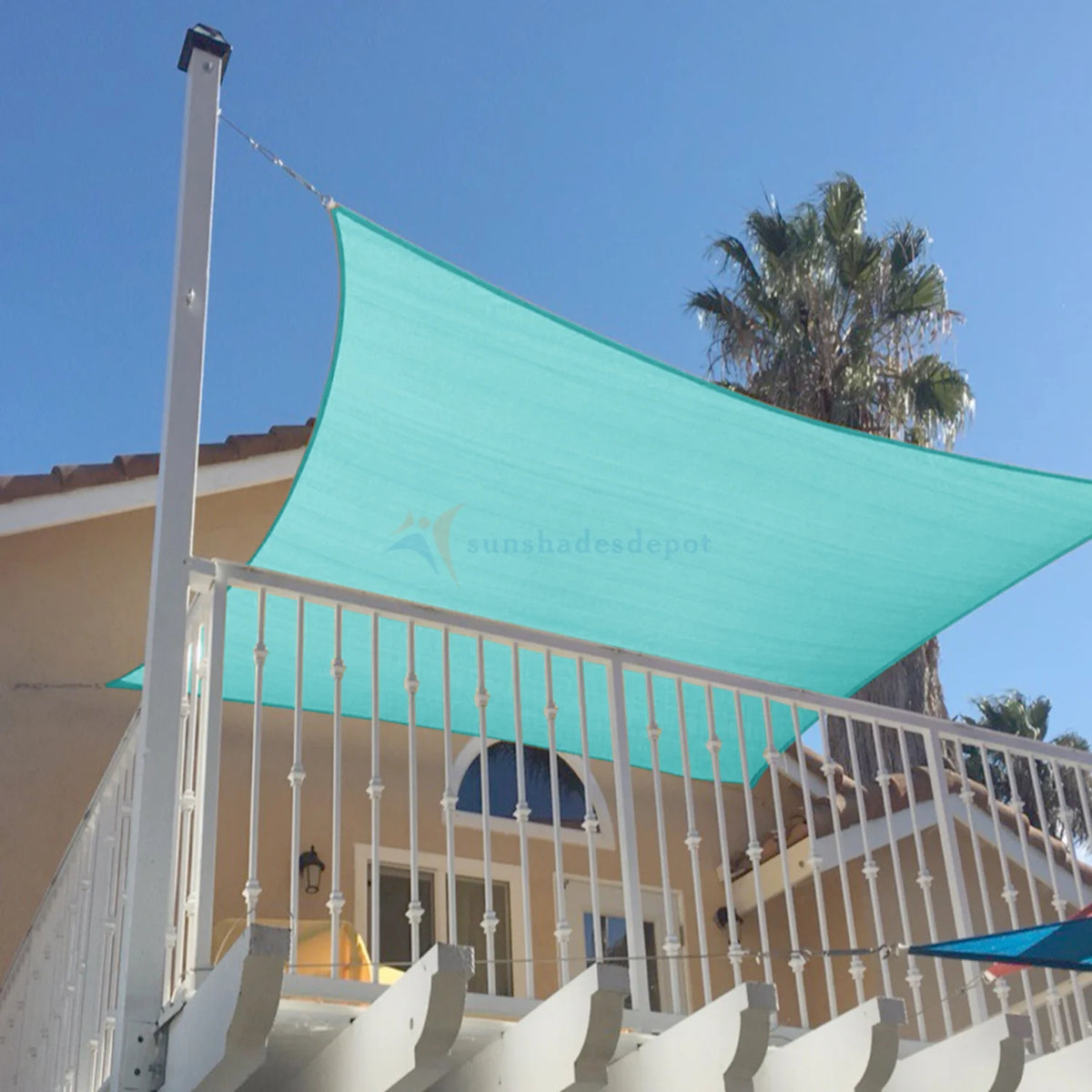 Turquoise Light Green Rectangle Sun Shade Sail Canopy P791213