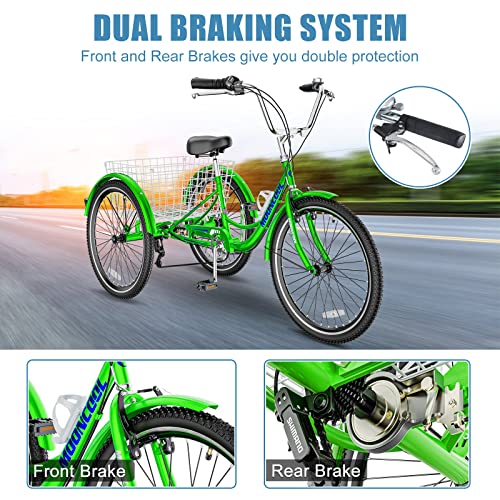 Adult 3 Wheel Bike 7 Speed with Shopping Basket K605614