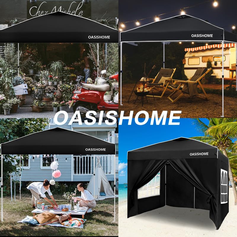 10'x10' Black Portable Canopy Tent with 4 Sidewalls F3194