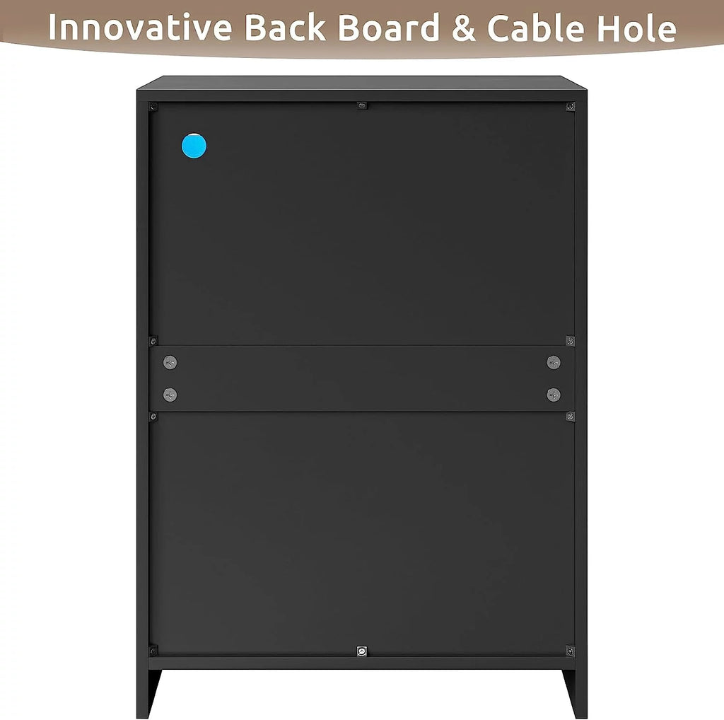 Black 3 Drawer Dresser with LED Lights U44950