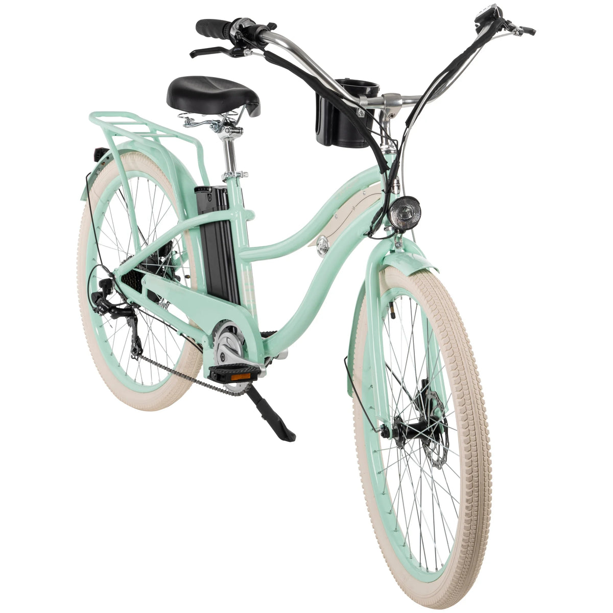 26-in 7-Spd Electric Cruiser Bike, Mint Green, 36V, 350W R1460