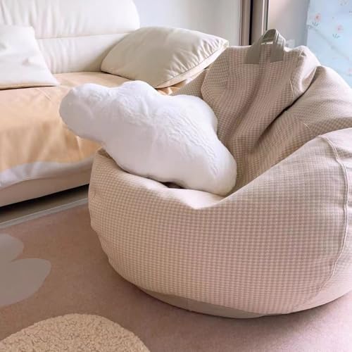 Off-White Cotton Linen Bean Bag Chair Cover, 2.6ft A706
