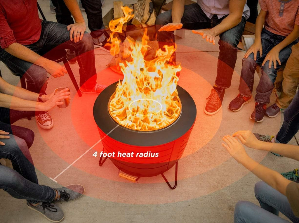25 Inch Stainless Steel Low Smoke Fire Pit with Wood Pack and Cloth Cover T858295