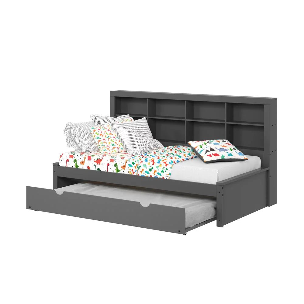 Dark Grey Twin Bookcase Day Bed B579