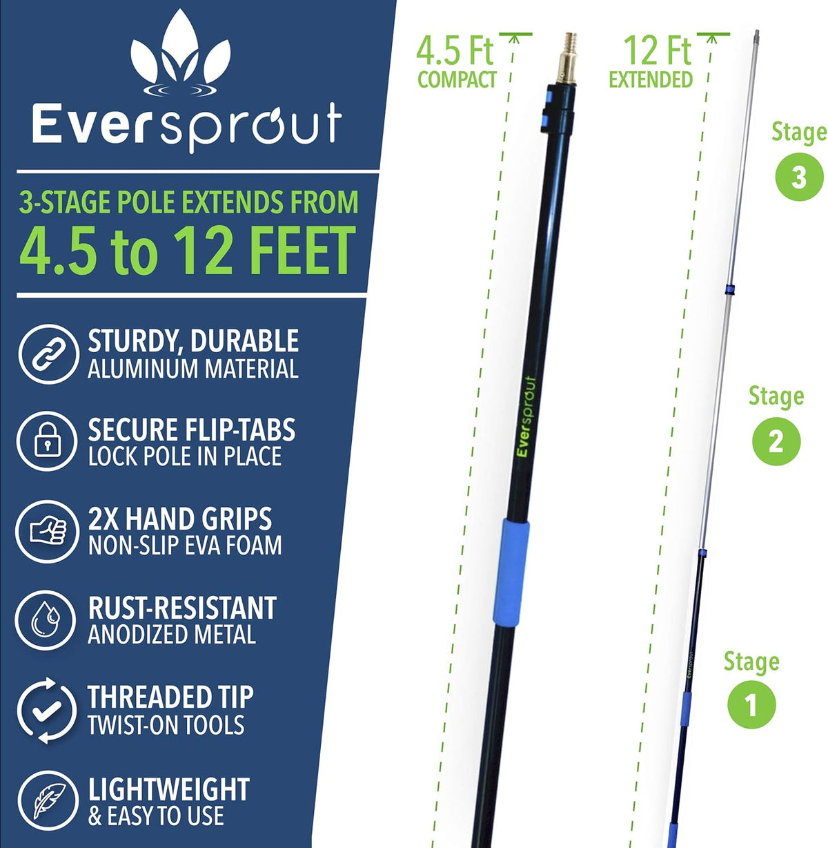 5-to-13 Foot Deck Stain Brush & Extension Pole Combo C447