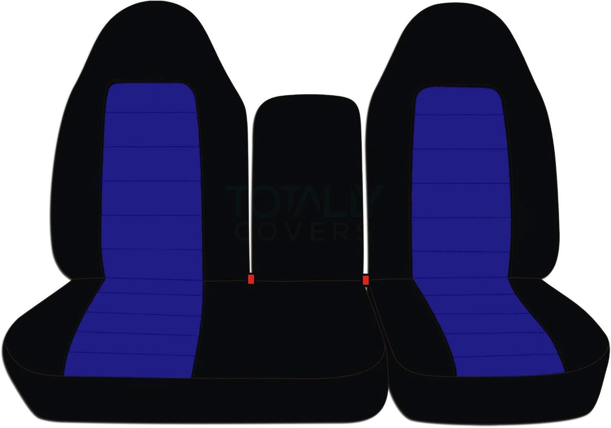 Black & Charcoal Two-Tone Front 40/60 Split Bench Truck Seat Covers S5138