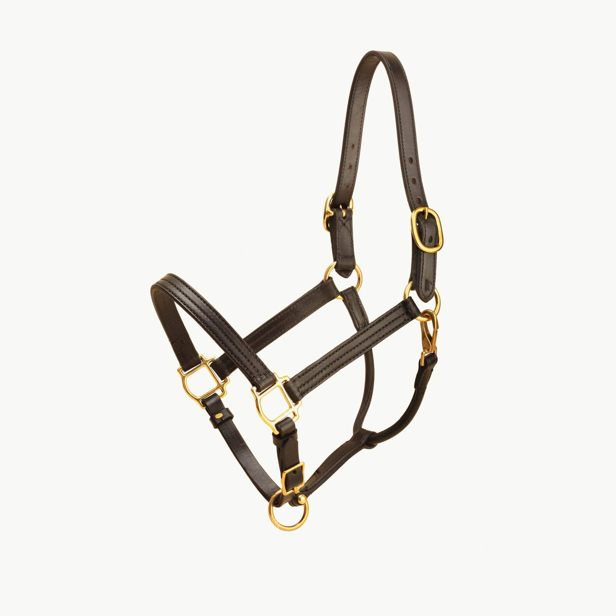 Havana Leather Halter with Snap V1353