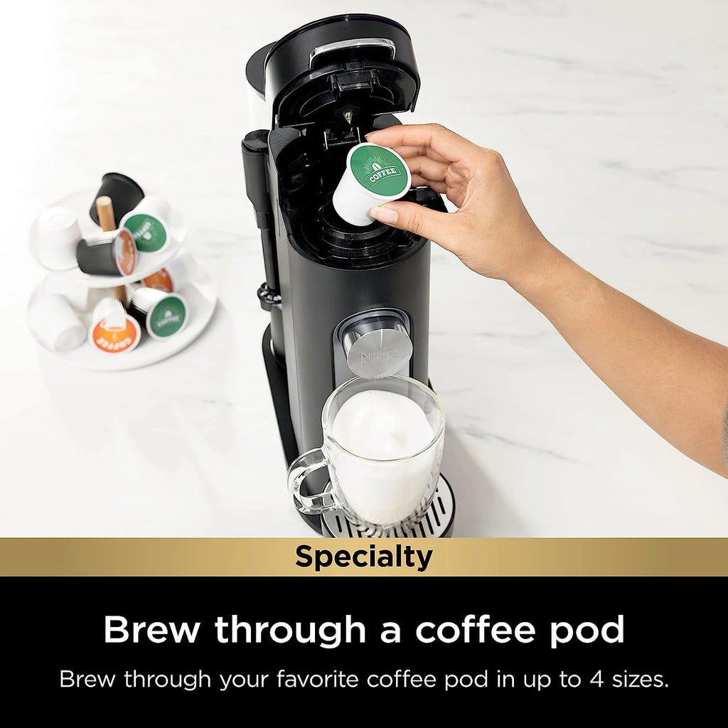 Single-Serve Coffee Maker with Milk Frother, Black Z131599