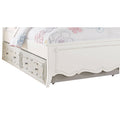 White Twin Size Wooden Trundle Bed with Caster Wheels T50309