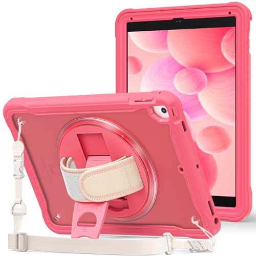 Rugged Case for iPad 9.7 Inch 5th 6th Gen/iPad Air 2 / iPad Pro 9.7, Heavy Duty Shockproof Cover with Hand Strap 360 Degree Rotatable Kickstand - Black O83508