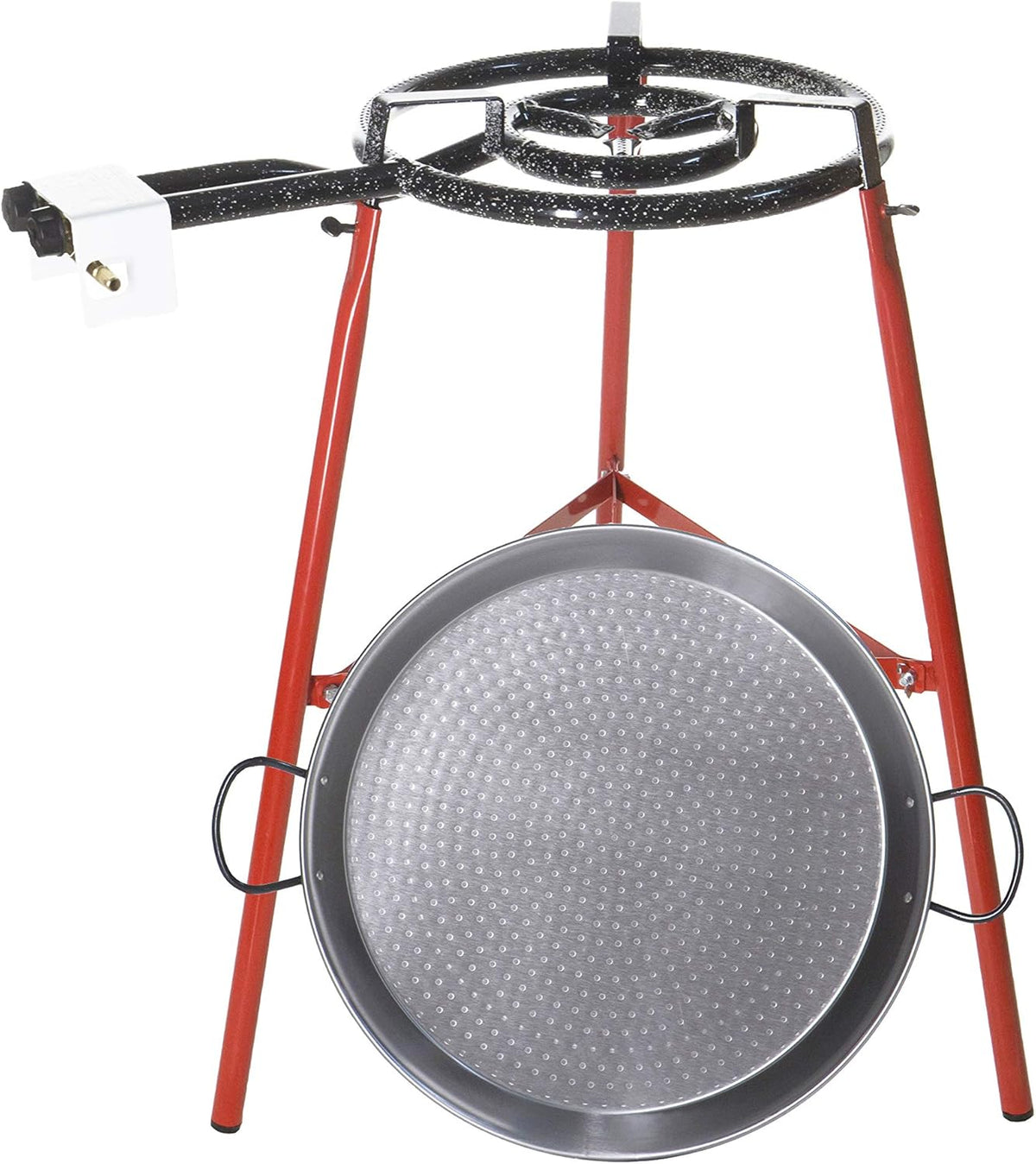 Polished Steel Paella Pan 18-Inch with Gas Burner Q87673