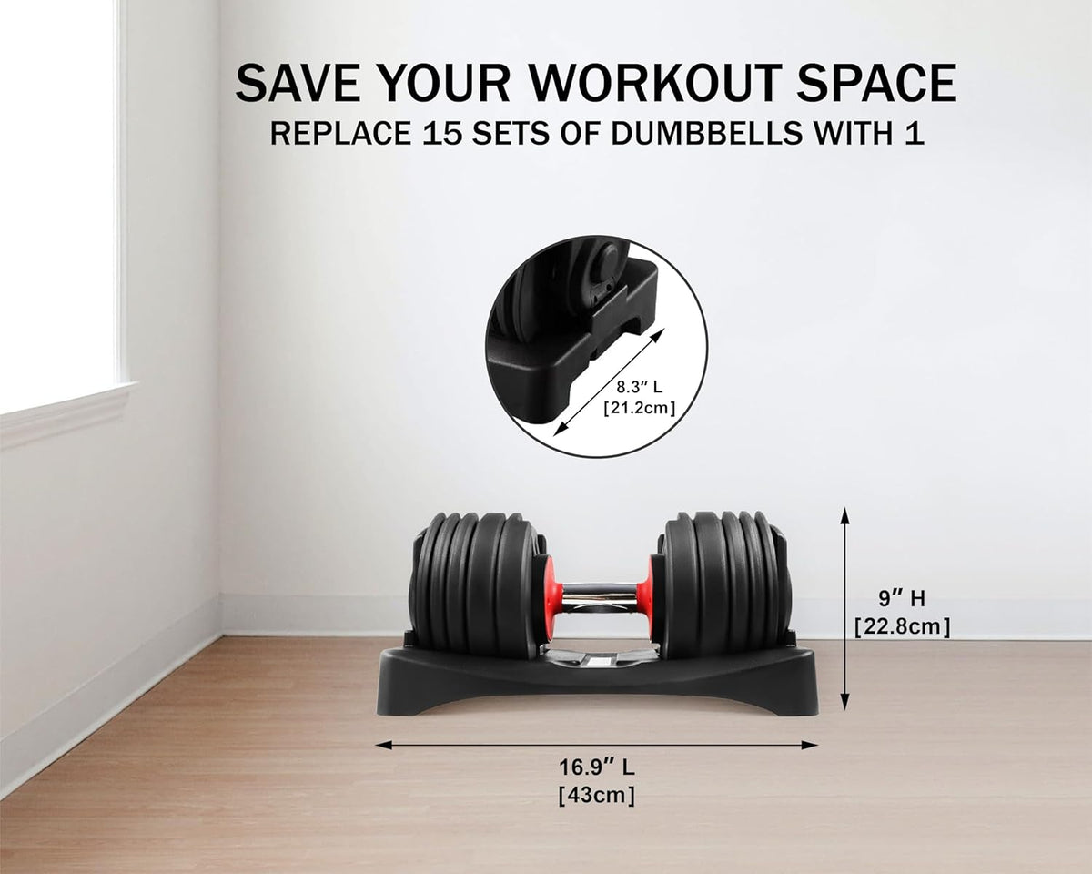 Adjustable Dumbbells Set 5.5-55 lbs 15 in 1 M19037