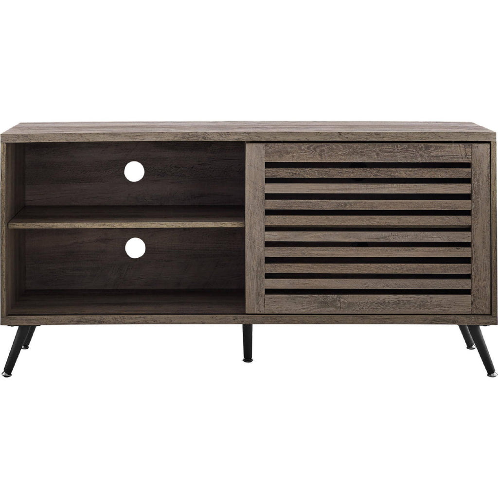 Grey Wash Sliding Slat Door TV Stand G60235