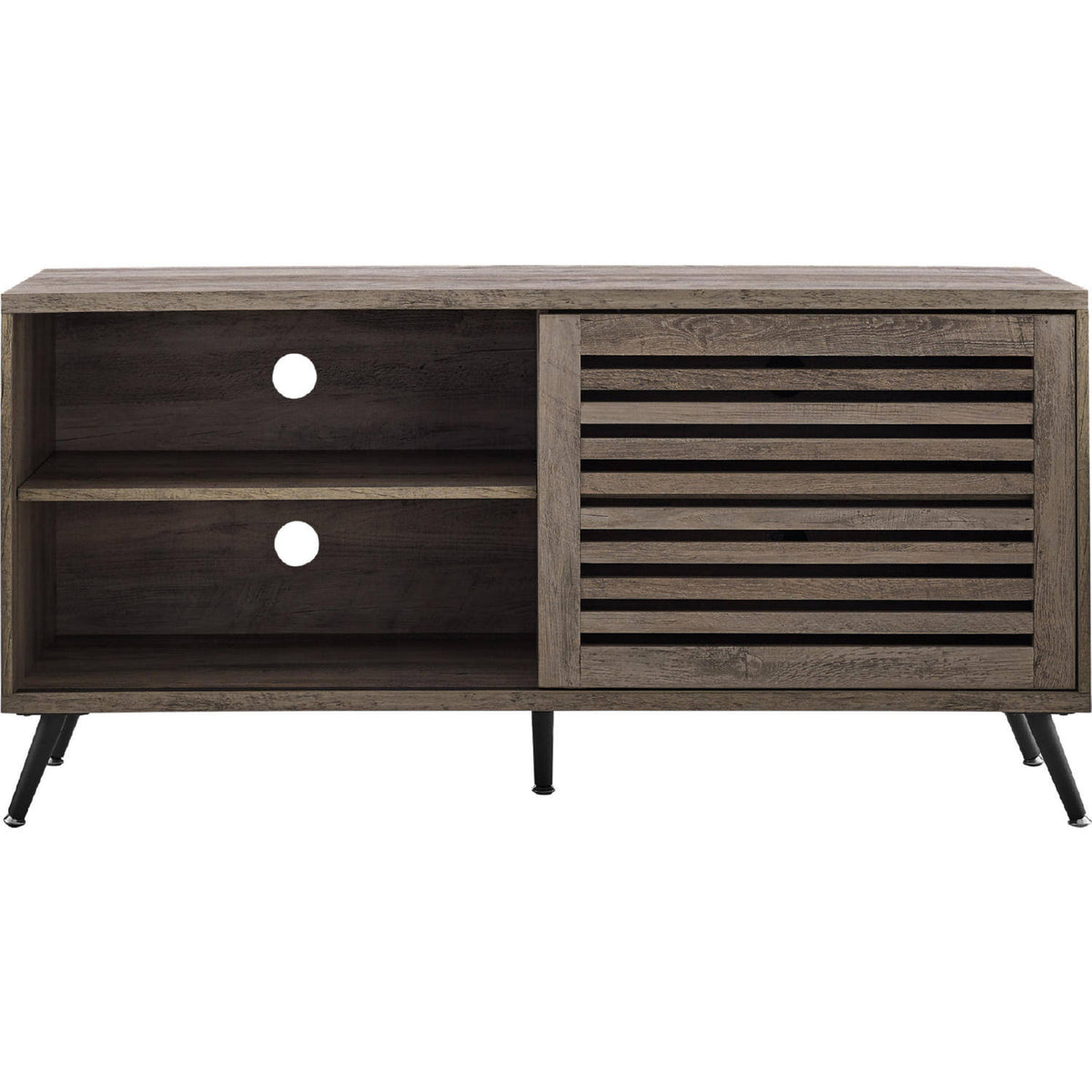 Grey Wash Sliding Slat Door TV Stand G60235