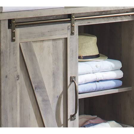 Rustic Gray Accent Storage Cabinet W8473
