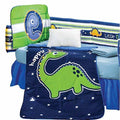 Bright Blue and Green Dinosaurs Crib Bedding Set 4pcs W16510