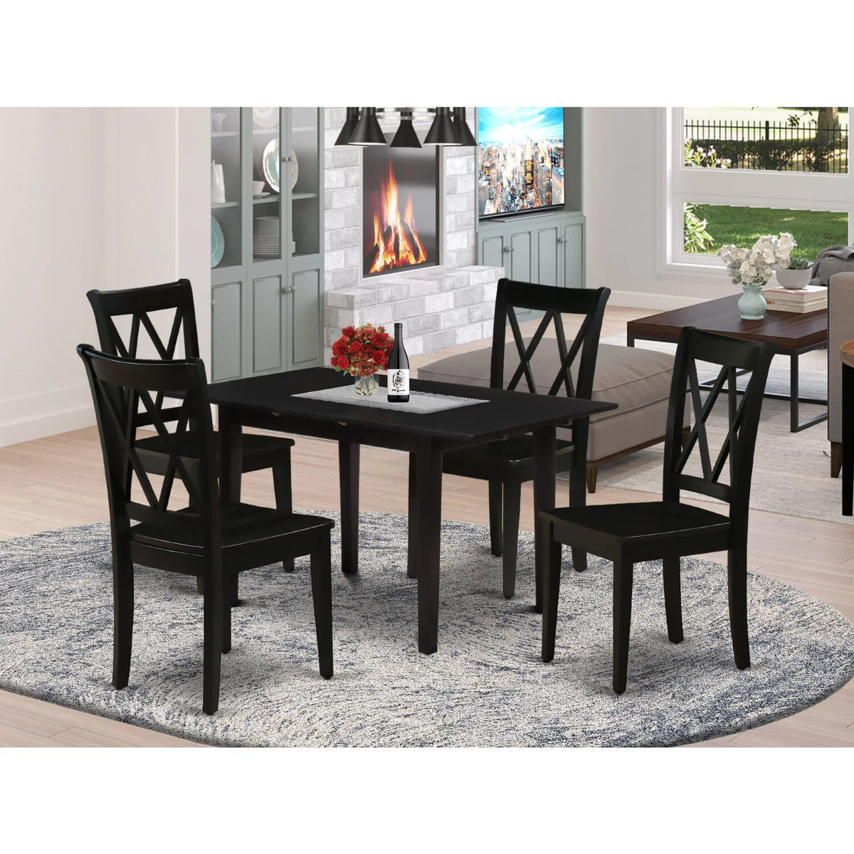 Black Dining Table and Chairs X3172