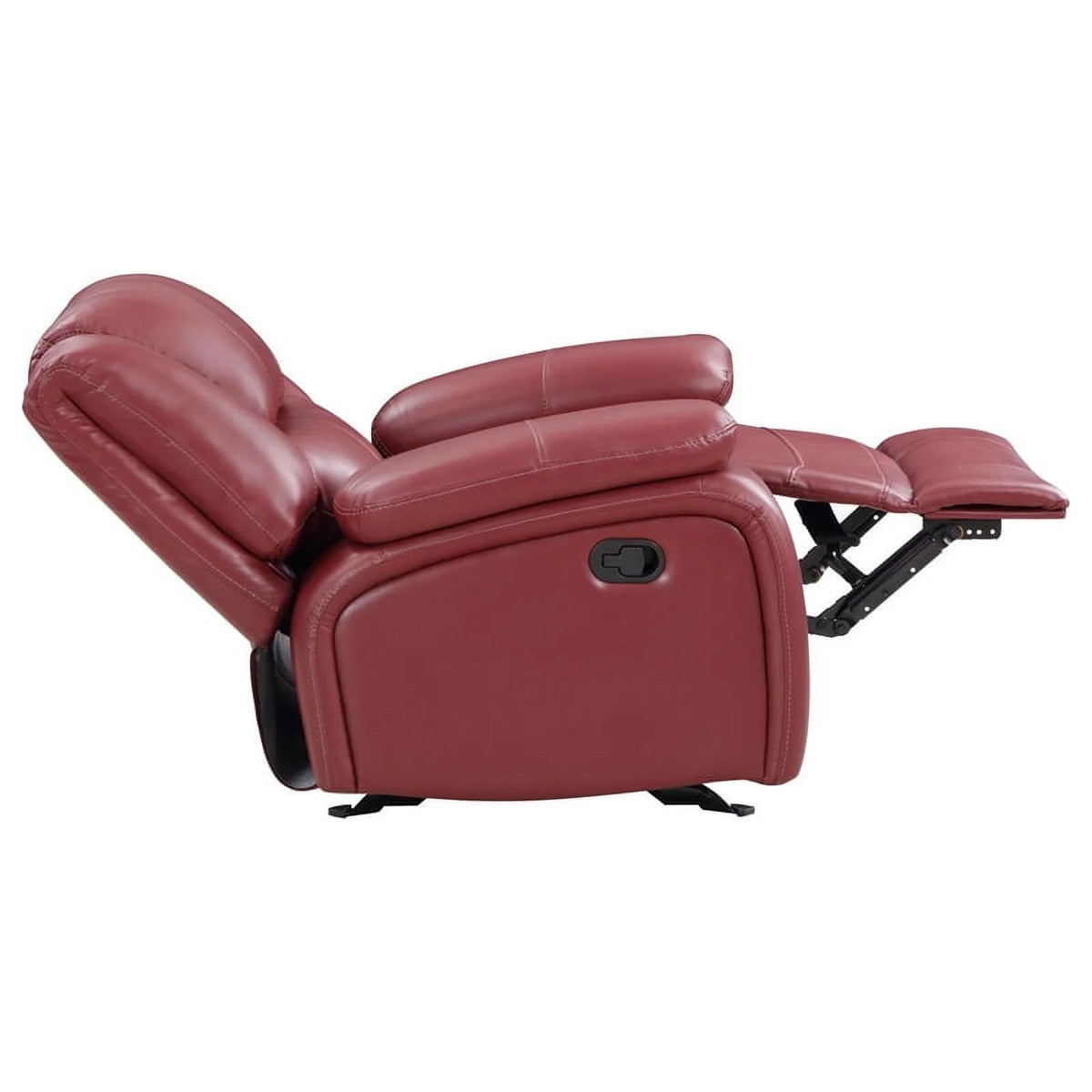 Red Faux Leather Upholstered Glider Recliner E494357