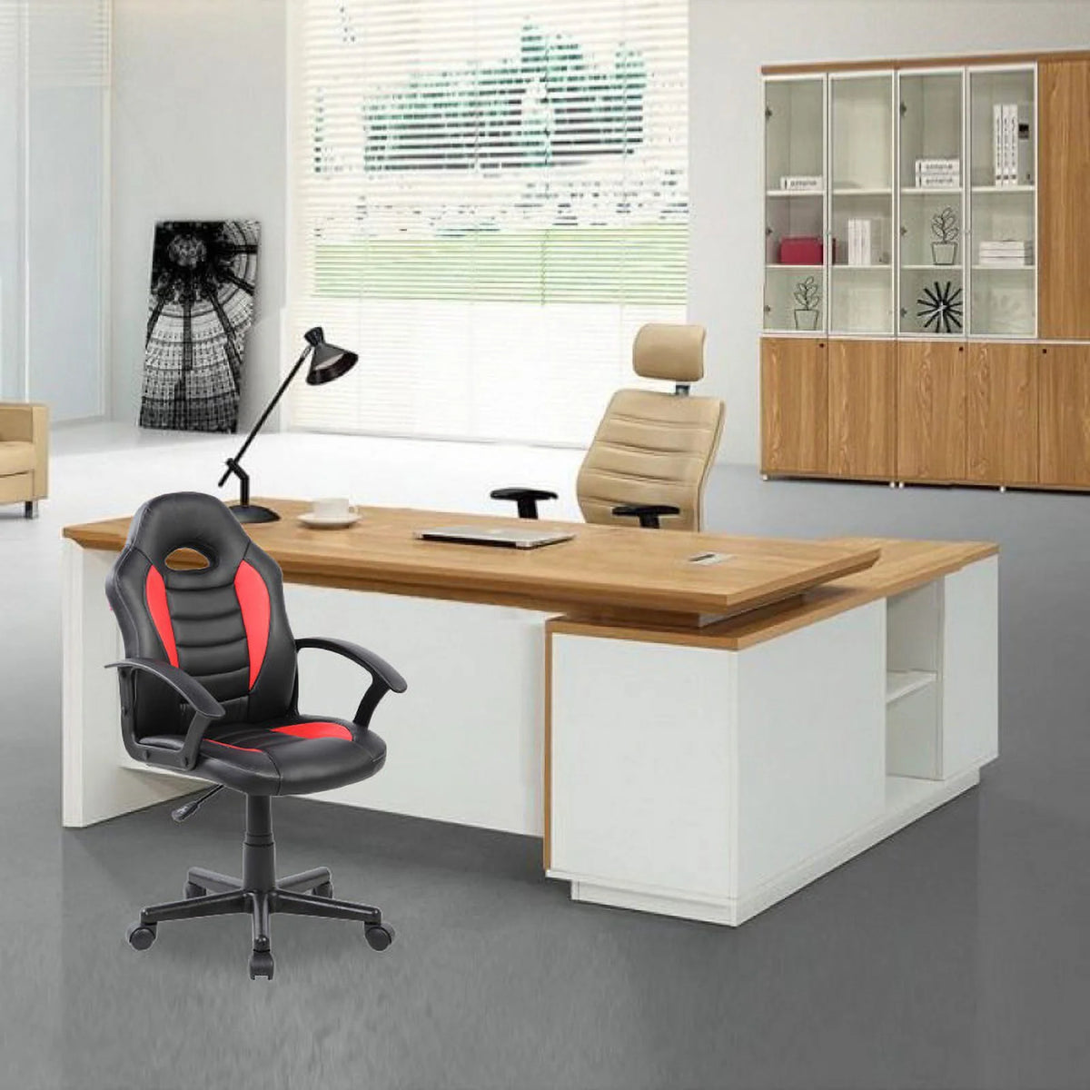 Red Polyurethane Office Chair T165