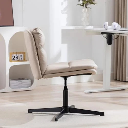 Armless Criss Cross Legged Swivel Desk Chair with Cushion L860
