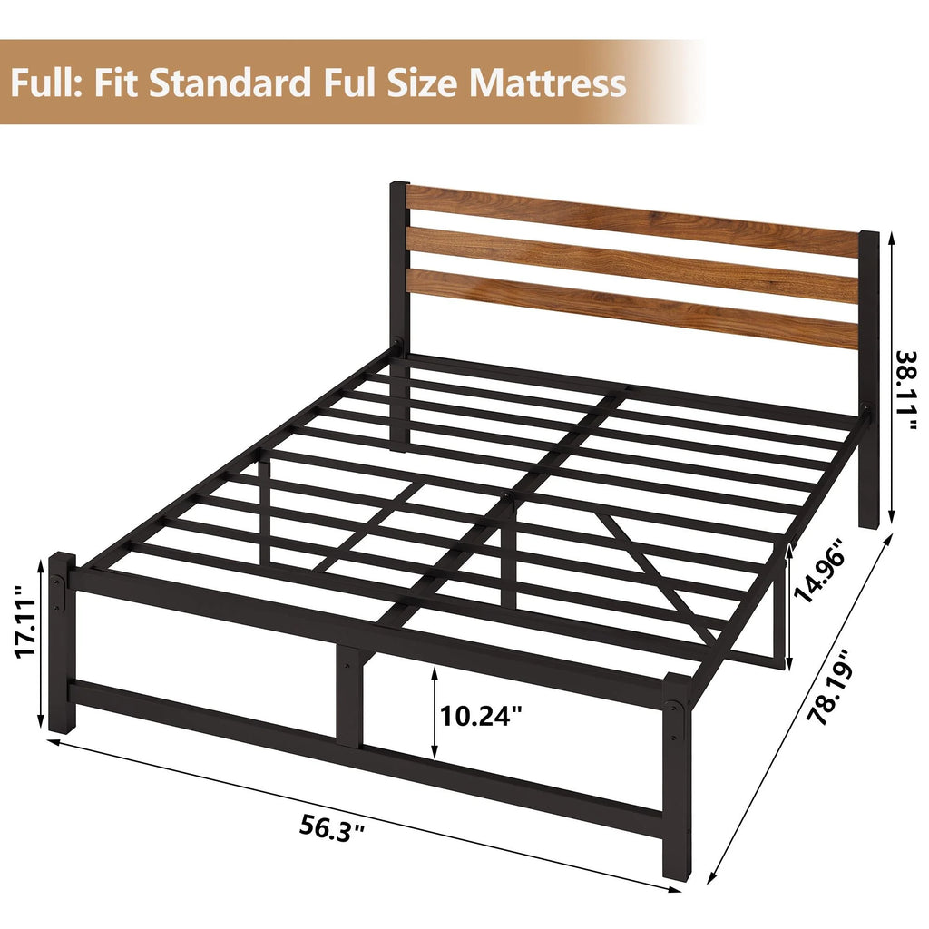 Queen Platform Bed Frame with Headboard H185
