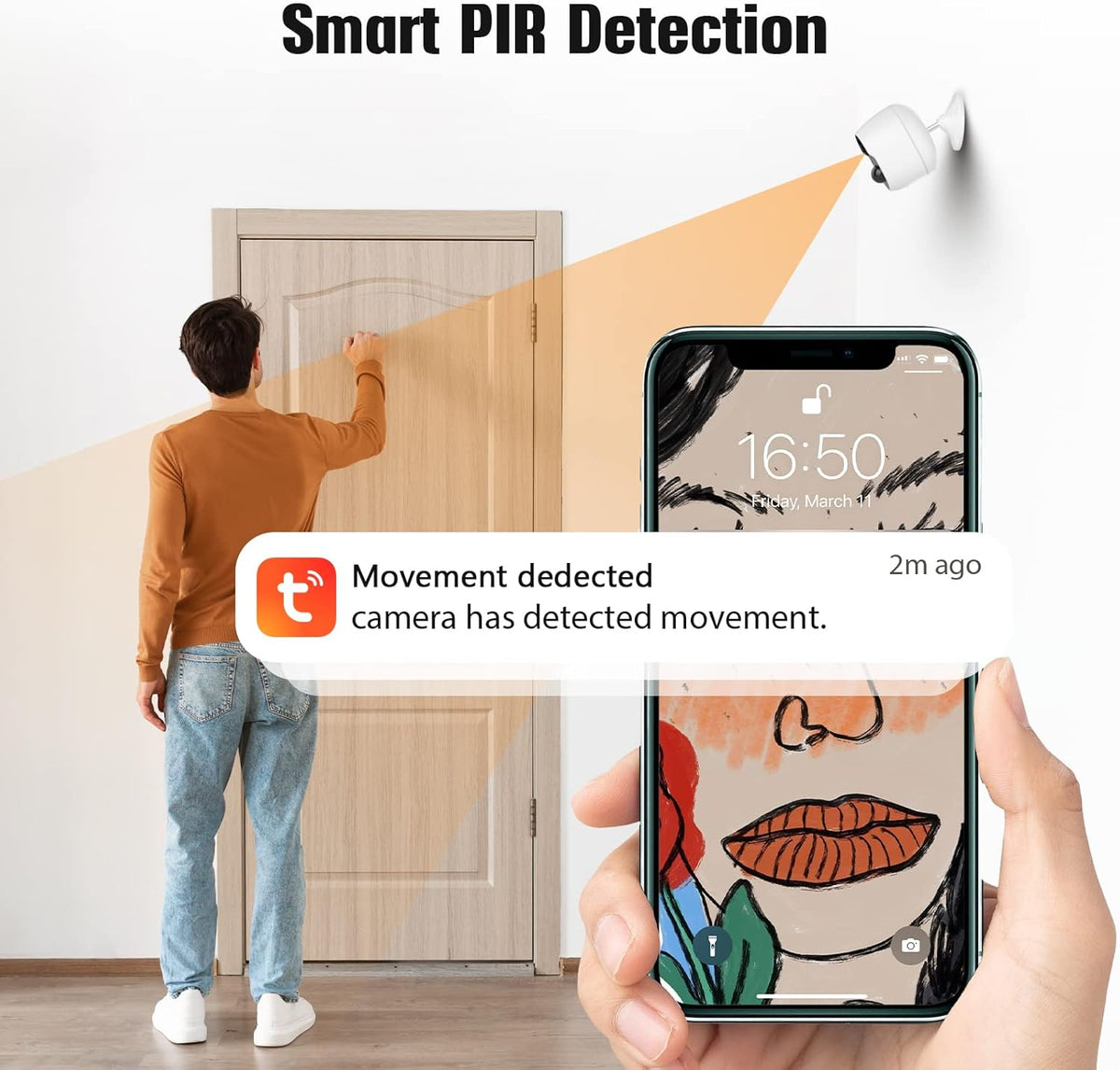 Wireless Security Camera Outdoor, 1080P Battery Powered WiFi Camera, IP65 Weatherproof R268