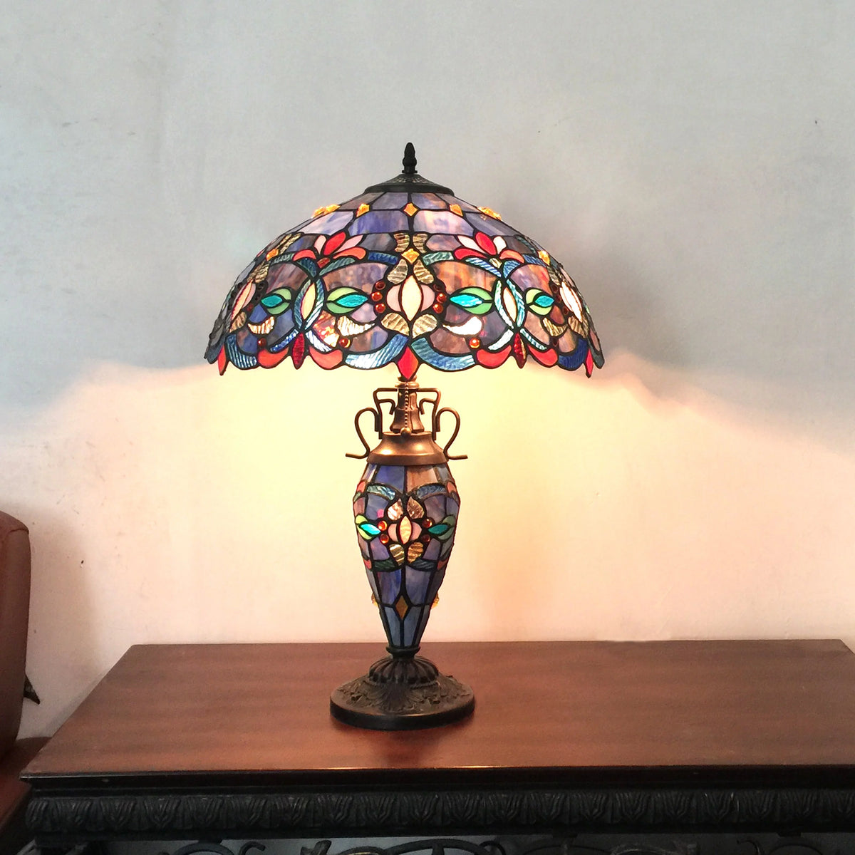 3 Light Victorian Double Lit Table Lamp Q30922