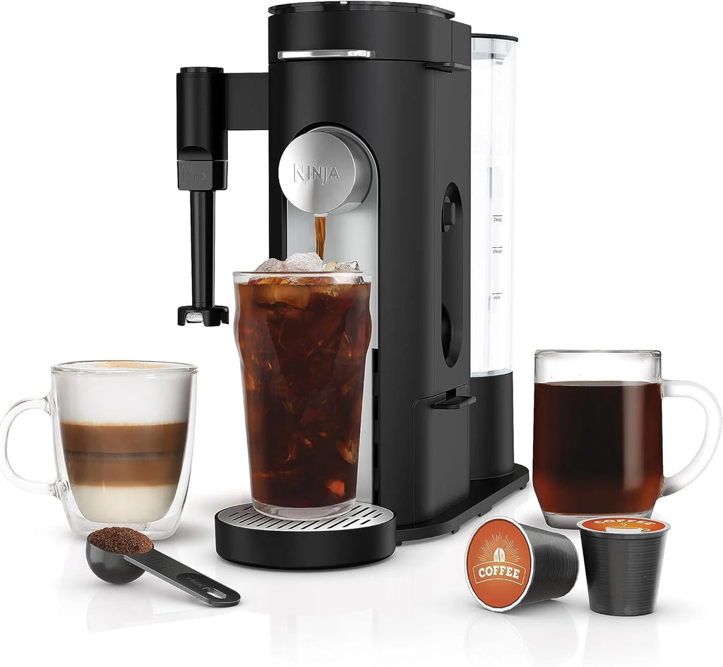 Single-Serve Coffee Maker with Milk Frother, Black Z131599