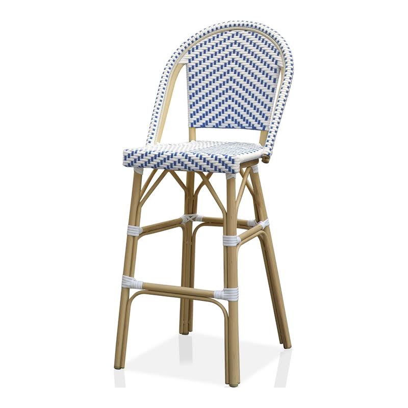 Navy Aluminum Patio Bar Chairs Set of 2 W86922