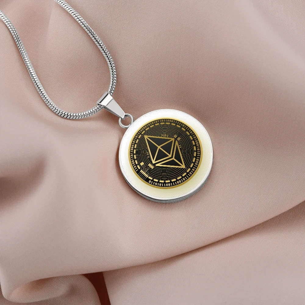 Stainless Steel or 18k Gold Circle Necklace 18-22" K3572