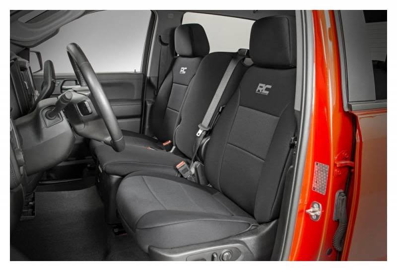 Black Neoprene Seat Covers Front and Rear T398