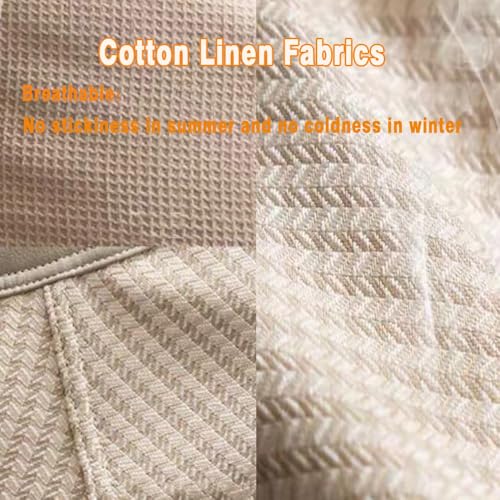 Off-White Cotton Linen Bean Bag Chair Cover, 2.6ft A706