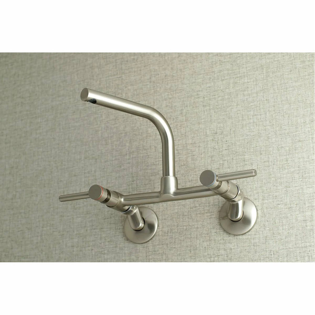 Brushed Nickel Adjustable Center Wall Mount Kitchen Faucet X9432