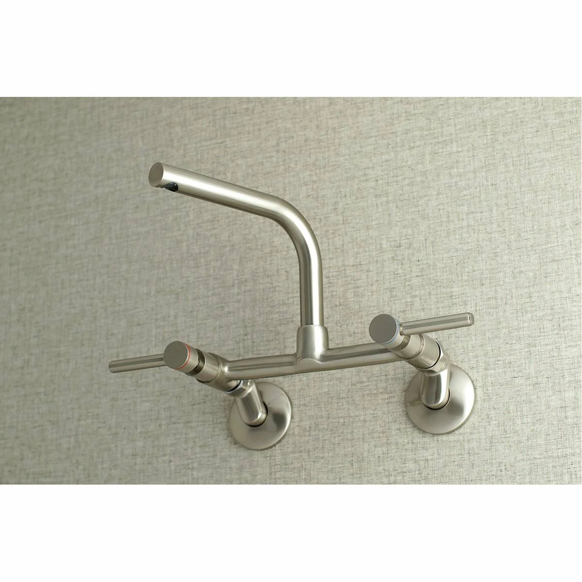 Brushed Nickel Adjustable Center Wall Mount Kitchen Faucet X9432