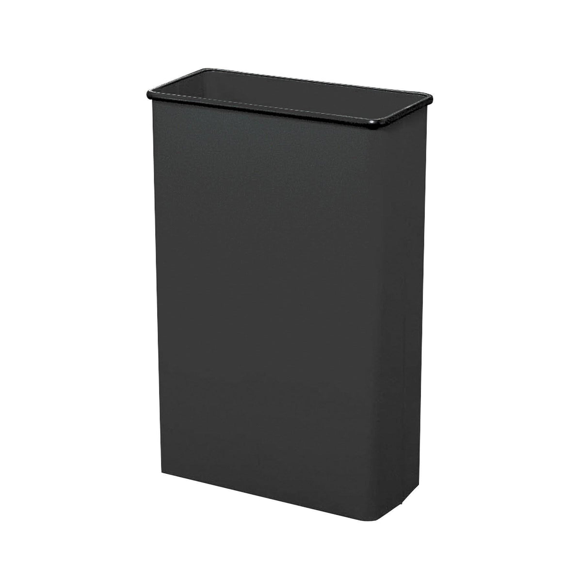 Black 22 gal Fire-Resistant Powder-Coated Steel Waste Basket L20433