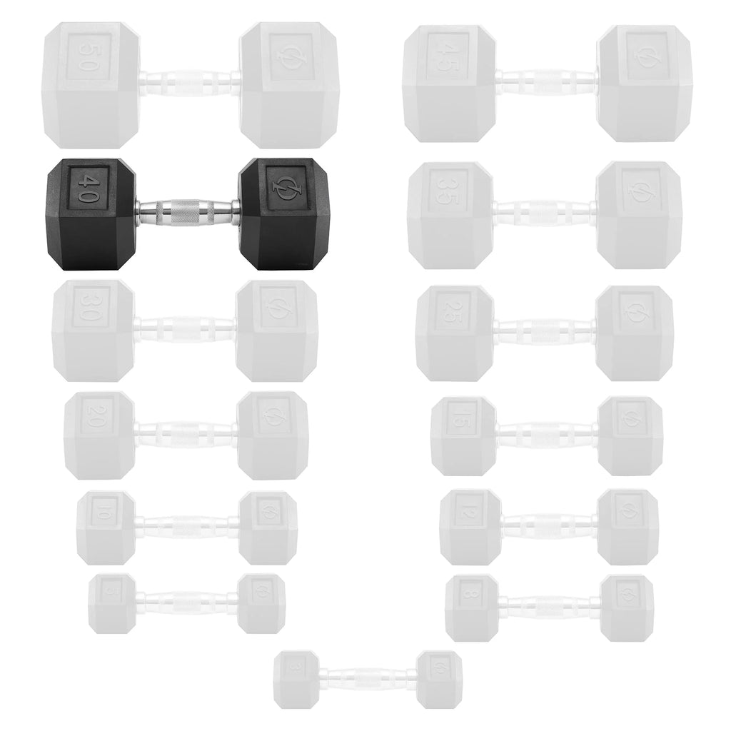 45 lbs Rubber Coated Hex Dumbbell G483