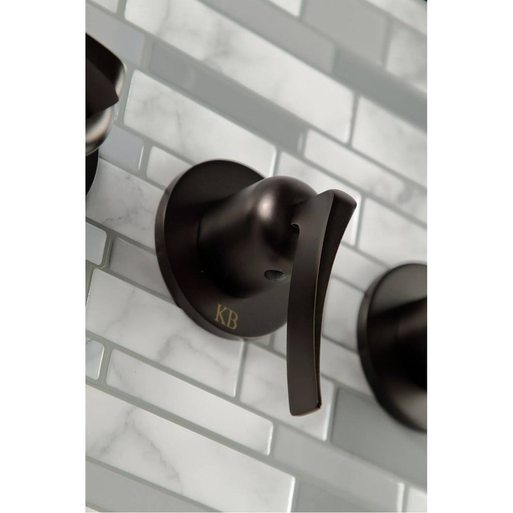 Three Handle Tub and Shower Faucet Matte Black D115943