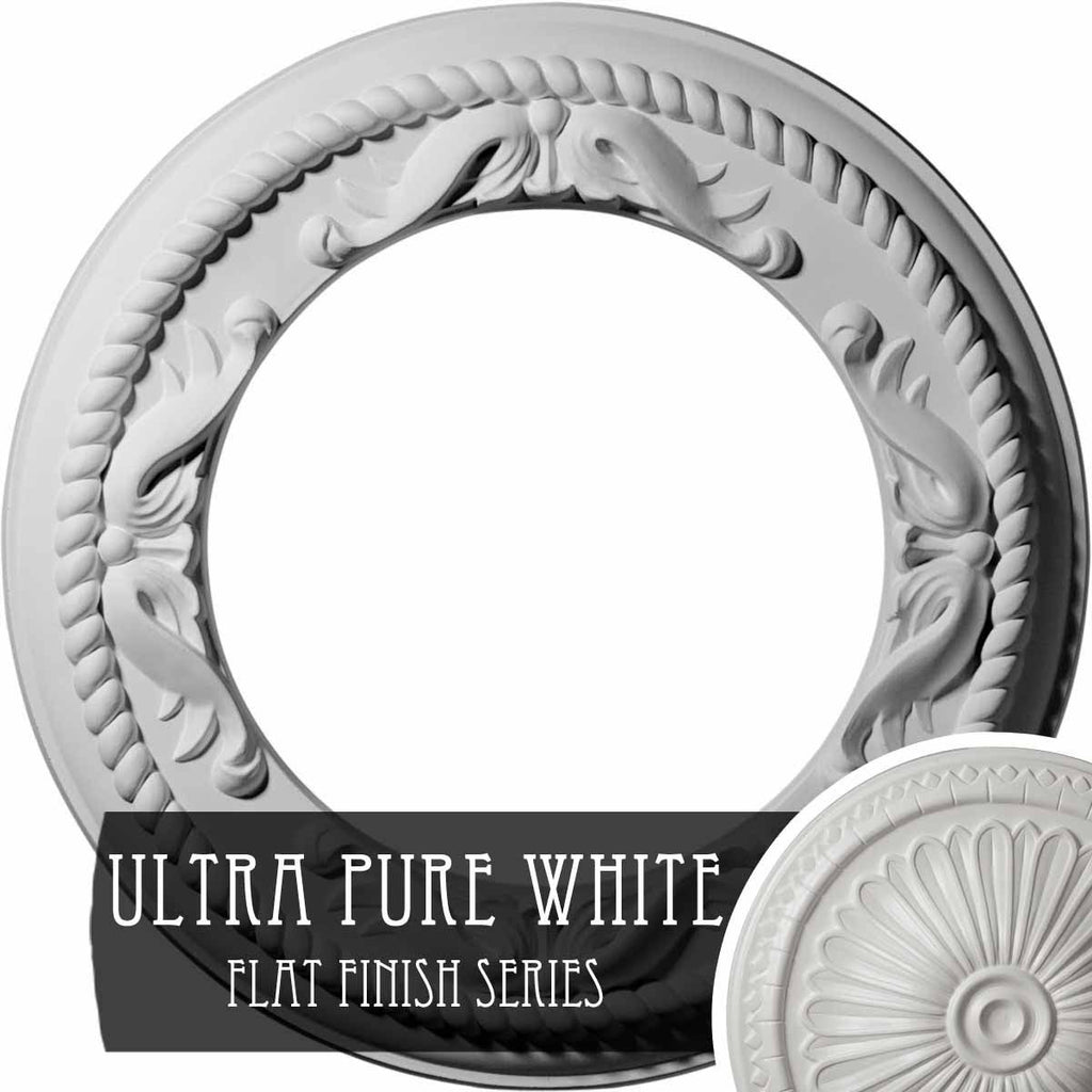 Roped Medway Ceiling Medallion, Hand-Painted Ultra Pure White K6756