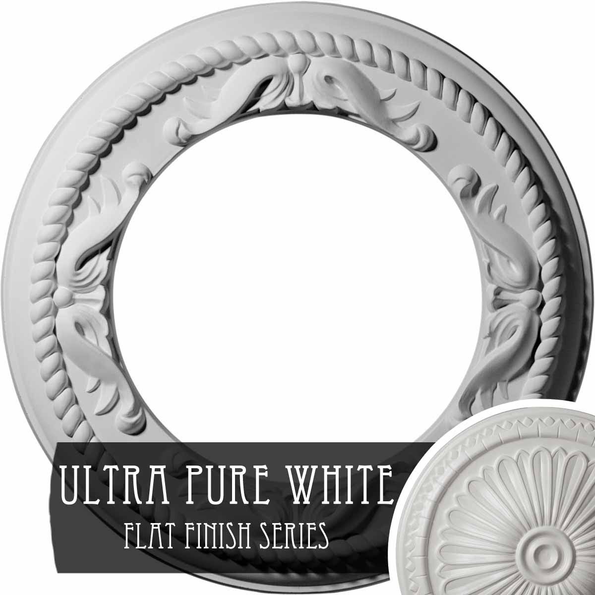 Roped Medway Ceiling Medallion, Hand-Painted Ultra Pure White K6756