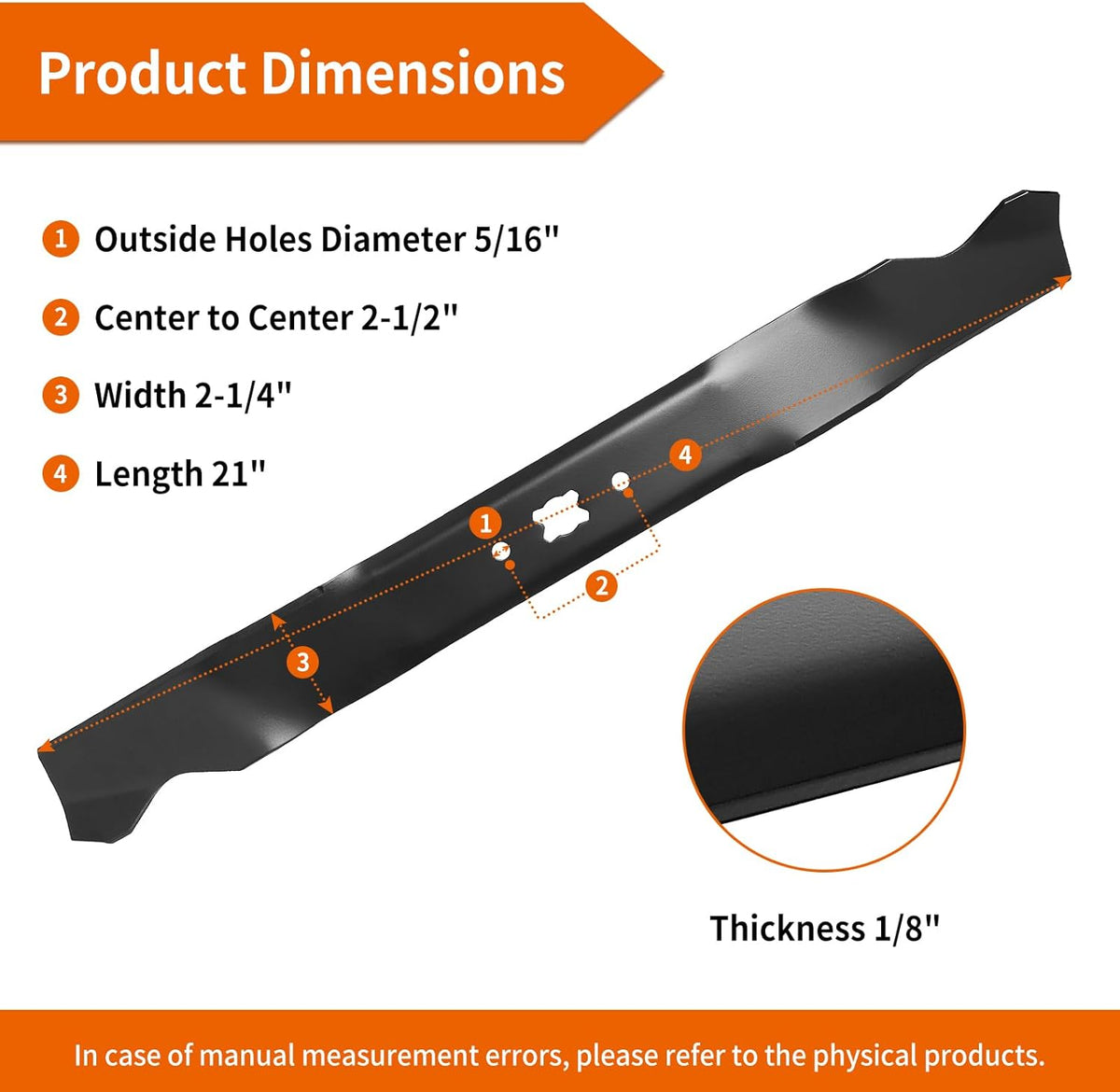 Mower Blade for 21" Deck, 1 Pack Y593