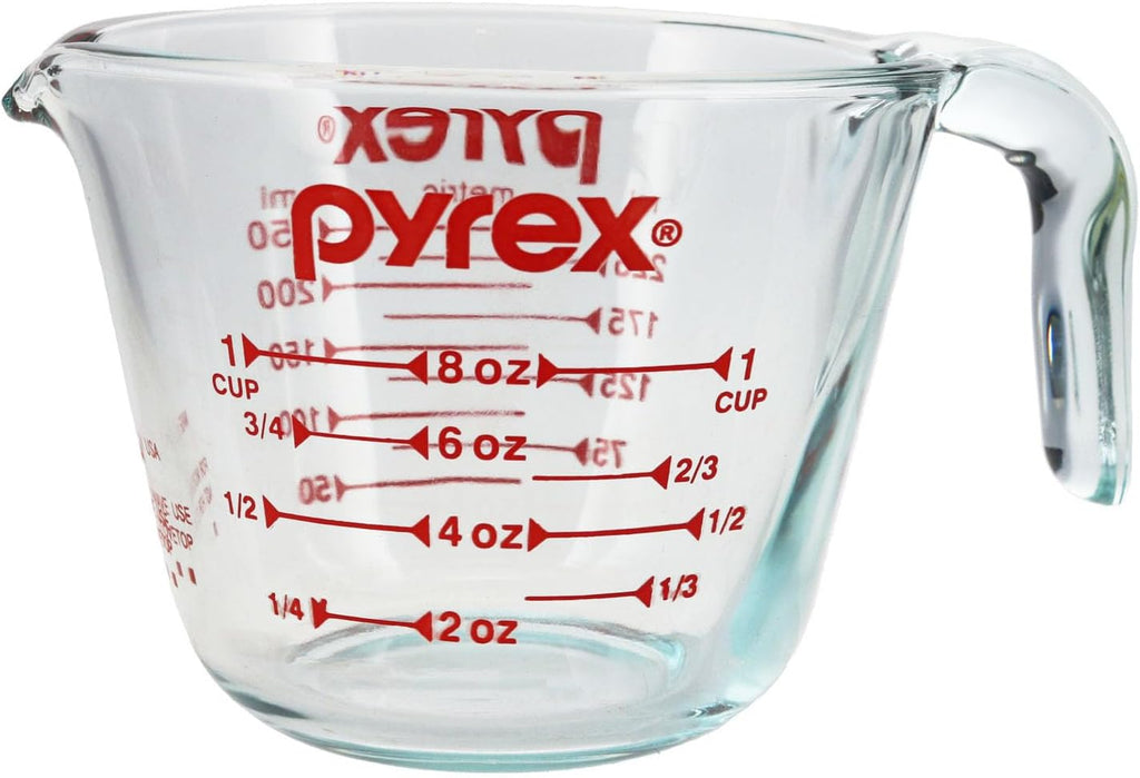 1-Cup Clear Measuring Cup with Red Measurements X909