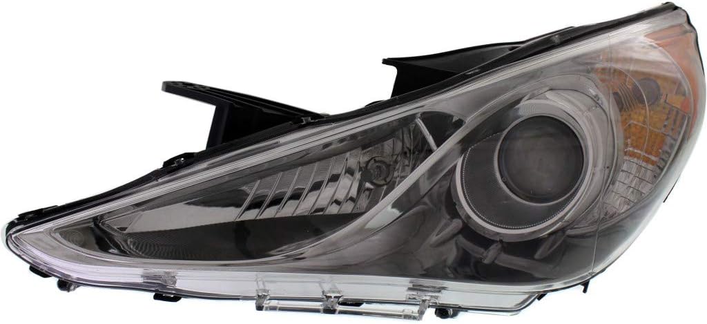 Headlight Assembly for Hyundai Sonata 2011 2012 Passenger Side Chrome Bezel H634057