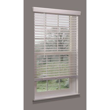 Cordless Faux Wood Blind, White, 21-1/2x22w x 4 B640020