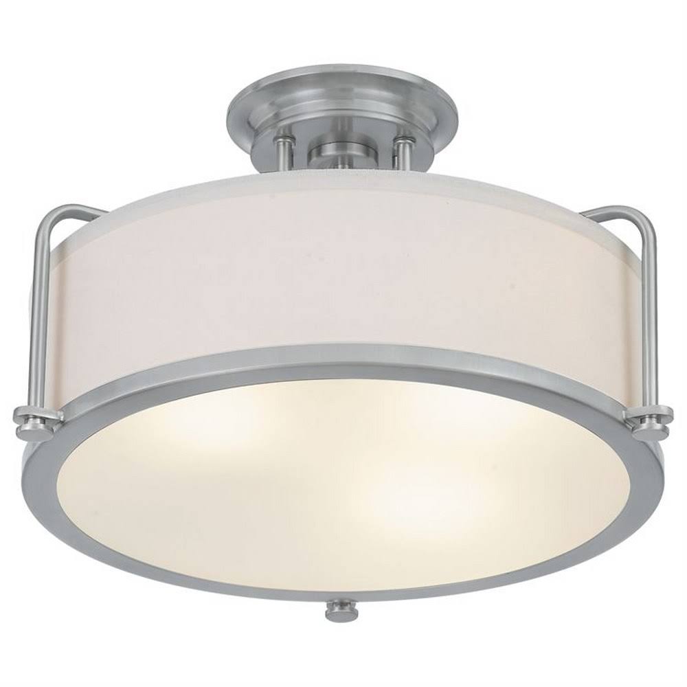 3 Light Semi-Flush Mount Brushed Nickel Finish O634
