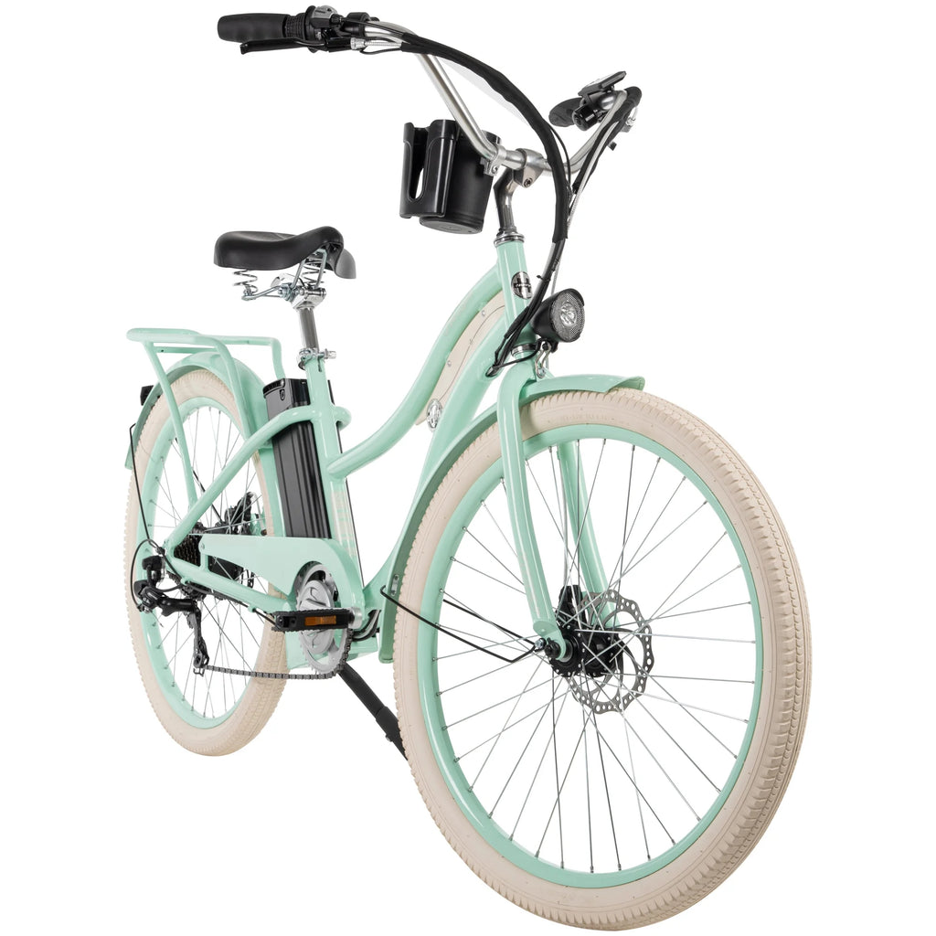26-in 7-Spd Electric Cruiser Bike, Mint Green, 36V, 350W R1460