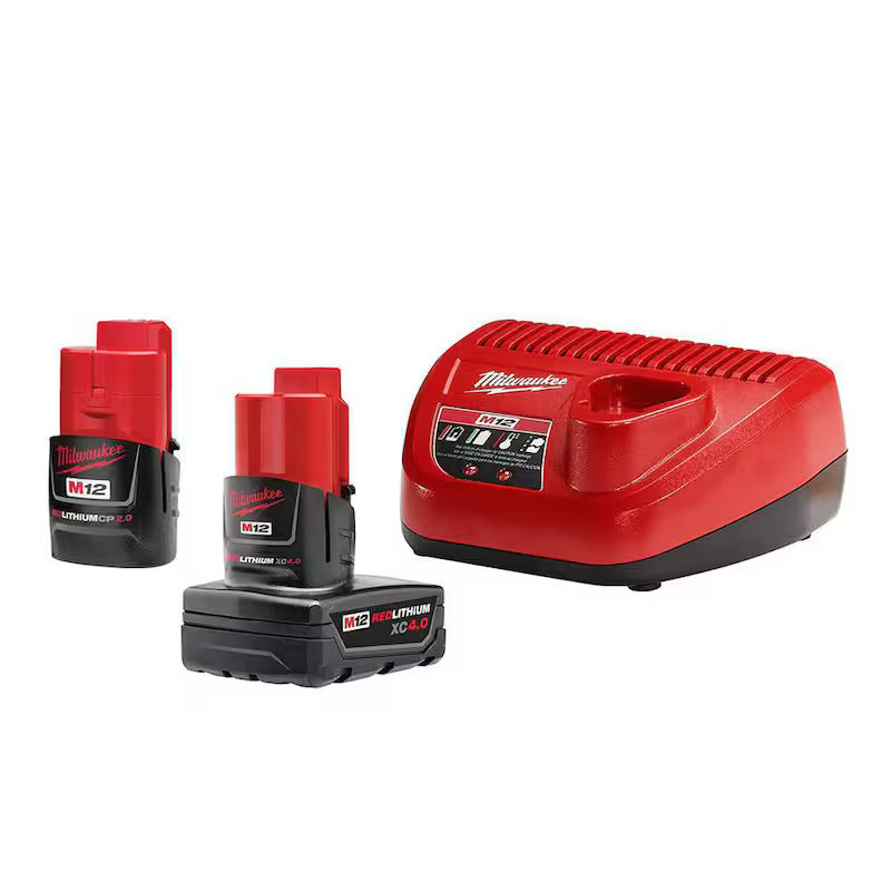 12-Volt Lithium-Ion Battery Packs and Charger Starter Kit V2275